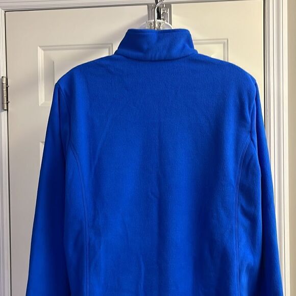 Land’s End Royal Blue 1/4 Zip Long Sleeve Mock Neck Fleece Pullover-Lrg/P 14-16 - Picture 10 of 16
